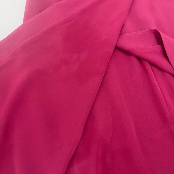 Ann Taylor Magenta Tie Waist Sleeveless Faux wrap Sheath Dress Size 6 NWT - Picture 15 of 16